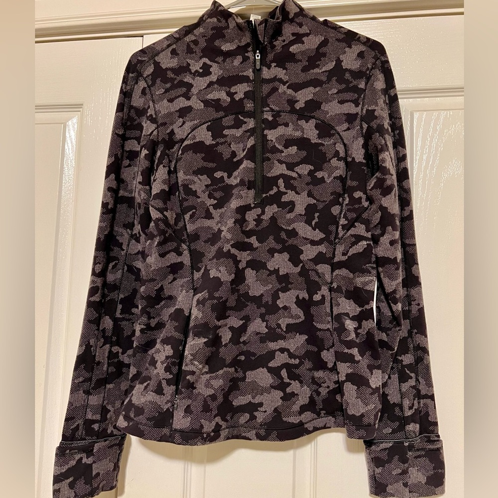 Lululemon Run Briskly 1/2-Zip Heritage Camo EUC